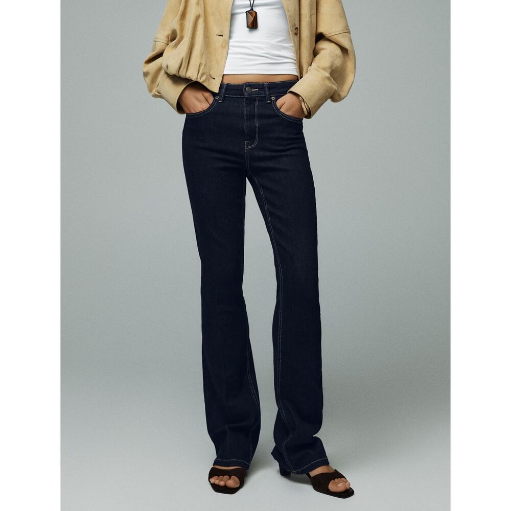 Zara Women's Dark Blue Boot Cut Jeans